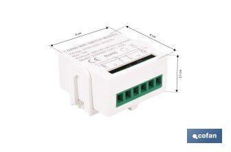 Relé inteligente de 1 interruptor WiFi | Aplicación: Smart Life o Tuya | Conectividad WiFi + Bluetooth | Para luces de hasta 10 A/150 W | Compatible con Alexa y Google - Cofan