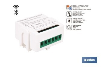 Relé inteligente de 1 interruptor WiFi | Aplicación: Smart Life o Tuya | Conectividad WiFi + Bluetooth | Para luces de hasta 10 A/150 W | Compatible con Alexa y Google - Cofan