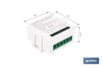 Relé inteligente de 2 interruptores WiFi | Aplicación: Smart Life o Tuya | Conectividad WiFi + Bluetooth | Para luces de hasta 10 A/150 W | Compatible con Alexa y Google - Cofan