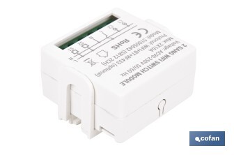 Relé inteligente de 2 interruptores WiFi | Aplicación: Smart Life o Tuya | Conectividad WiFi + Bluetooth | Para luces de hasta 10 A/150 W | Compatible con Alexa y Google - Cofan