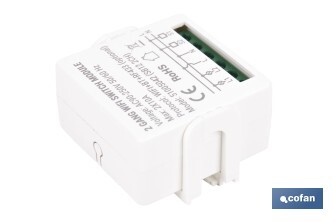Relé inteligente de 2 interruptores WiFi | Aplicación: Smart Life o Tuya | Conectividad WiFi + Bluetooth | Para luces de hasta 10 A/150 W | Compatible con Alexa y Google - Cofan