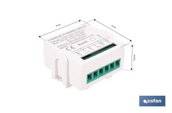 Relé regulador de intensidad individual inteligente | Control de intensidad desde la app | Conectividad WiFi 2.4 GHz | Aplicación Smart Life o Tuya | Para luces led, incandescentes y halógenas | Compatible con Alexa y Google - Cofan