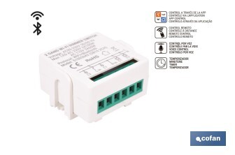 Relé regulador de intensidad individual inteligente | Control de intensidad desde la app | Conectividad WiFi 2.4 GHz | Aplicación Smart Life o Tuya | Para luces led, incandescentes y halógenas | Compatible con Alexa y Google - Cofan
