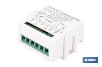 Relé regulador de intensidad individual inteligente | Control de intensidad desde la app | Conectividad WiFi 2.4 GHz | Aplicación Smart Life o Tuya | Para luces led, incandescentes y halógenas | Compatible con Alexa y Google - Cofan