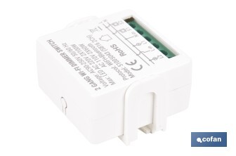 Relé regulador de intensidad individual inteligente | Control de intensidad desde la app | Conectividad WiFi 2.4 GHz | Aplicación Smart Life o Tuya | Para luces led, incandescentes y halógenas | Compatible con Alexa y Google - Cofan