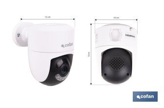 Cámara de seguridad inteligente con WiFi | Con control remoto, audio bidireccional y amplio ángulo de visión - Cofan
