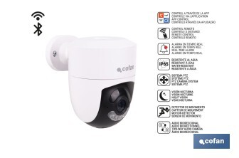 Cámara de seguridad inteligente con WiFi | Con control remoto, audio bidireccional y amplio ángulo de visión - Cofan