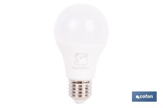 Bombilla Clásica LED con Sensor de Presencia E27 | 8,5 W - 810 lúmenes | 4000 K - luz neutra | Detección 240° <6 m | Ahorro Energético 90% | 25.000 h de Vida - Cofan