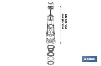 Descargador para WC | Modelo Candaba | Mecanismo Interrumpible | Descargador Universal - Cofan