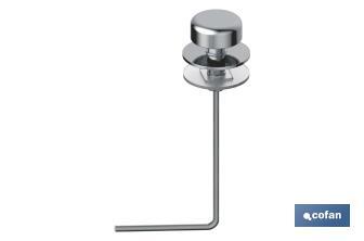 Handle with angled chain for single flush toilet valve, Tigris model - Cofan
