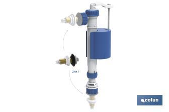 Rubinetto di alimentazione | WC 2 in 1 | Laterale o inferiore | Modello Arauca | Chiusura a pistone | Rapido da montare - Cofan