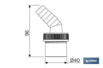 Connector | Size: Ø40mm | With Inlet for Household Appliances | PVC - Cofan