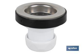 Valve for Basin and Bidet | Polypropylene | Size: 1" 1/4 or 1" 1/2 | Screw, Plug and Chain with Two Rings Included - Cofan