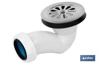 Valve Siphonique pour Receveur de Douche | Orifice de 60 mm | Grille de ø82 mm | Sortie de Ø40 mm - Cofan