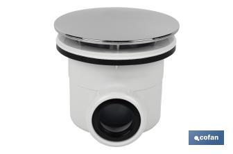Cofan Shower Tray Waste Trap | Size: Ø60 o Ø90 | Ø40mm Outlet | Ø32mm Conical Reduction Gasket | Chromed Trim Plate - Cofan