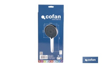 Kit de Ducha: Mango + Flexo + Soporte | Mango con 3 Funciones | Fabricado en ABS cromado - Cofan