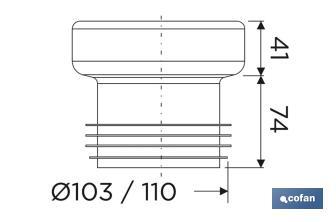 Manicotto dritto per collegamento water | Realizzato in EVA | Uscita da Ø110 mm | Garantisce una durata perfetta - Cofan