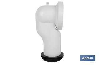 Manicotto di collegamento | Curva tecnica 90º per water | Include una guarnizione a labbro Ø110 mm | Realizzato in polipropilene - Cofan