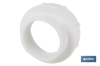 Waste Adaptor with 1" 1/4 male - 1" 1/2 female threads | For Flexible Waste Pipe | Plumbing accessory - Cofan