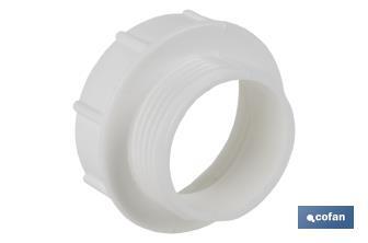 Waste Adaptor with 1" 1/4 male - 1" 1/2 female threads | For Flexible Waste Pipe | Plumbing accessory - Cofan