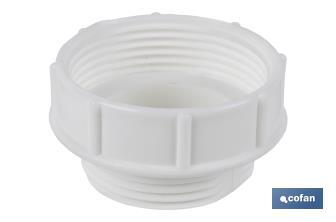 Waste Adaptor with 1" 1/4 male - 1" 1/2 female threads | For Flexible Waste Pipe | Plumbing accessory - Cofan