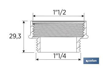 Adattatore convertitore 1" 1/4 maschio - 1" 1/2 femmina | Da usare con un tubo flessibile | Accessorio di idraulica - Cofan