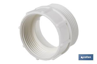 Waste Adaptor with 1" 1/2 male - 1" 1/4 female threads | For Flexible Waste Pipe | Plumbing accessory - Cofan