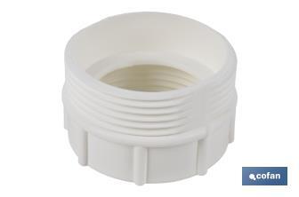 Waste Adaptor with 1" 1/2 male - 1" 1/4 female threads | For Flexible Waste Pipe | Plumbing accessory - Cofan