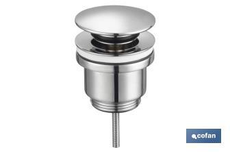 Click-Clack Valve | Chromed-Plated Brass | 1" 1/4 Thread | Ø63mm Big Plug Included - Cofan