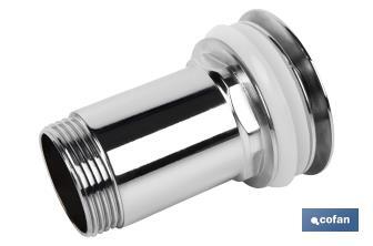 Large Click-Clack Valve | Chromed-Plated Brass | 1" 1/4 Thread | Ø63mm Big Chromed Plug Included - Cofan