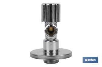 Valve d'Équerre | Modèle Piston | Dimensions : 1/2" x 3/8" | Fabriquée en Laiton CV617N - Cofan