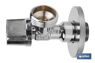 Valve d'Équerre pour Lave-linge | Dimensions : 1/2" x 3/4" | Fabriquée en Laiton CV617N | Fermeture et Ouverture 1/4 de Tour - Cofan