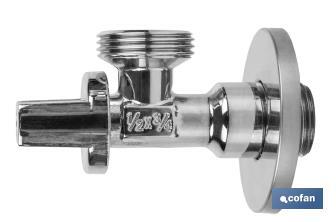 Valve d'Équerre pour Lave-linge | Dimensions : 1/2" x 3/4" | Fabriquée en Laiton CV617N | Fermeture et Ouverture 1/4 de Tour - Cofan