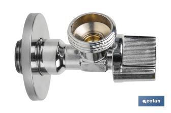 Válvula de Esquadria para máquina de lavar| Medidas: 1/2" x 3/4" | Fabricada em Latão CV617N | Fecho e Abertura 1/4 de Volta - Cofan