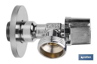 Valve d'Équerre pour Lave-linge | Dimensions : 1/2" x 3/4" | Fabriquée en Laiton CV617N | Fermeture et Ouverture 1/4 de Tour - Cofan