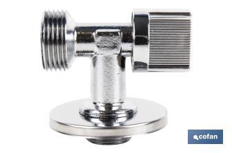 Valve d'Équerre pour Lave-linge | Dimensions : 1/2" x 3/4" | Fabriquée en Laiton CV617N | Fermeture et Ouverture 1/4 de Tour - Cofan