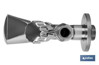 Angle valve 1/2" x 3/4" x 3/8", Combi model - Cofan