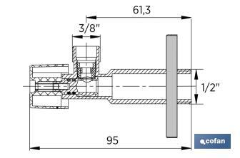 Set da 2 valvole a squadra | Dimensioni: 1/2" x 3/8" | Chiusura e apertura da 1/4 di giro | Realizzata in ottone CW617N - Cofan