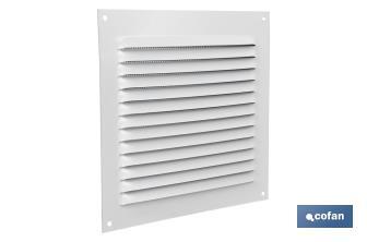 Ventilation grille with mosquito net | White aluminium | Available in various sizes - Cofan