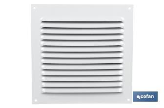 Ventilation grille with mosquito net | White aluminium | Available in various sizes - Cofan