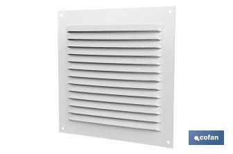 Grille de Ventilation avec Moustiquaire | Fabriquée en Aluminium Blanc | Plusieurs Dimensions - Cofan