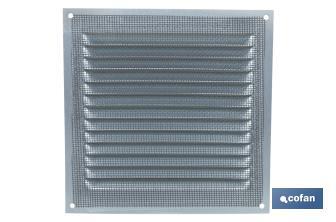 Ventilation grille with mosquito net | White aluminium | Available in various sizes - Cofan