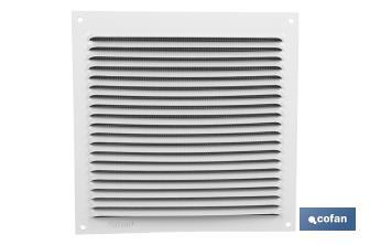 Ventilation grille with mosquito net | White aluminium | Available in various sizes - Cofan