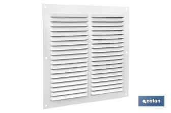 Ventilation grille with mosquito net | White aluminium | Available in various sizes - Cofan