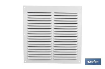 Ventilation grille with mosquito net | White aluminium | Available in various sizes - Cofan