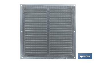 Ventilation grille with mosquito net | White aluminium | Available in various sizes - Cofan