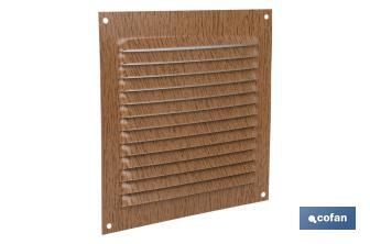 Ventilation grille | Wood coloured aluminium | Available with or without mosquito net - Cofan