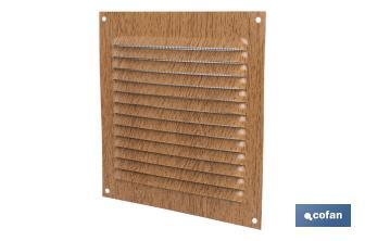 Griglia di ventilazione | Realizzata in alluminio color legno | Con o senza zanzariera - Cofan