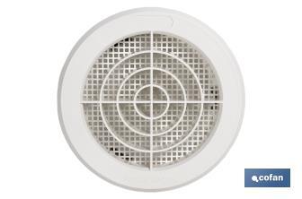 Griglia di ventilazione da incasso a tubo con gancio | Realizzata in ABS bianco | Diversi diametri - Cofan