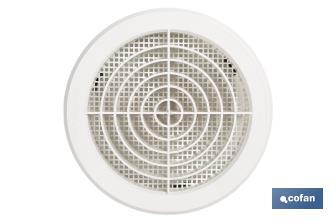 Grille de Ventilation pour Encastrer à Tuyau avec clip | Fabriquée en ABS Blanc | Plusieurs Diamètres - Cofan